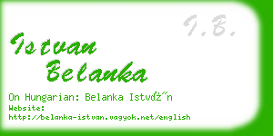 istvan belanka business card